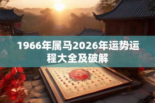 1966年属马2026年运势运程大全及破解