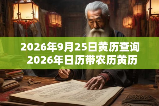 2026年9月25日黄历查询  2026年日历带农历黄历