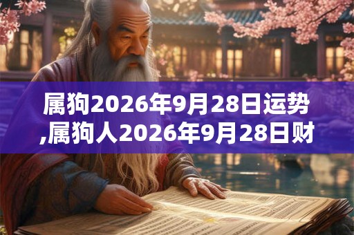 属狗2026年9月28日运势,属狗人2026年9月28日财运,生肖狗2026年9月28日运势 属狗2026年9月28日运势,属狗人2026年9月28日财运,生肖狗2026年9月28日运势