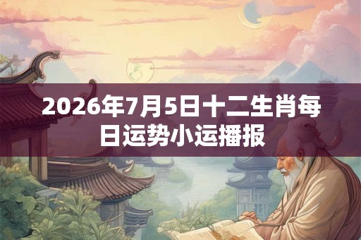2026年7月5日十二生肖每日运势小运播报 2026年7月5日十二生肖每日运势小运播报