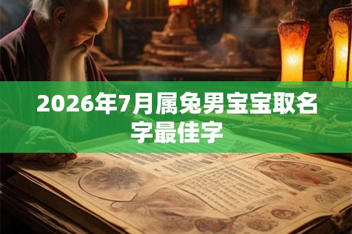 2026年7月属兔男宝宝取名字最佳字