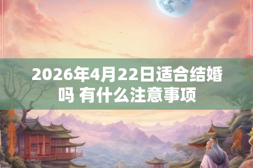 2026年4月22日适合结婚吗 有什么注意事项
