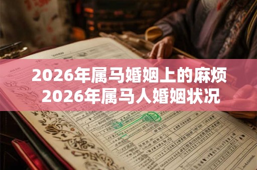2026年属马婚姻上的麻烦 2026年属马人婚姻状况