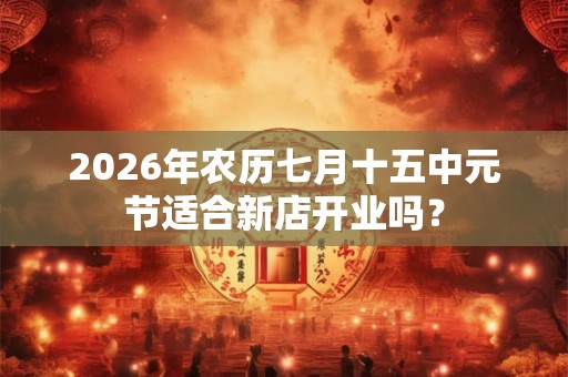 2026年农历七月十五中元节适合新店开业吗？