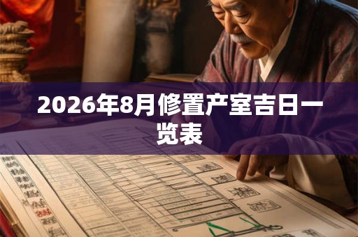 2026年8月修置产室吉日一览表