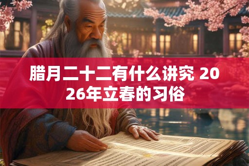 腊月二十二有什么讲究 2026年立春的习俗