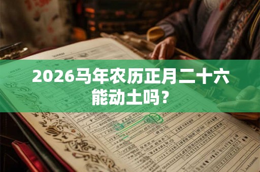 2026马年农历正月二十六能动土吗? 2026马年农历正月二十六能动土吗?
