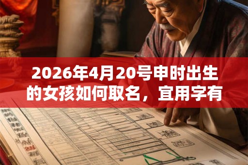 2026年4月20号申时出生的女孩如何取名，宜用字有什么？