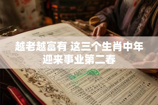 越老越富有 这三个生肖中年迎来事业第二春