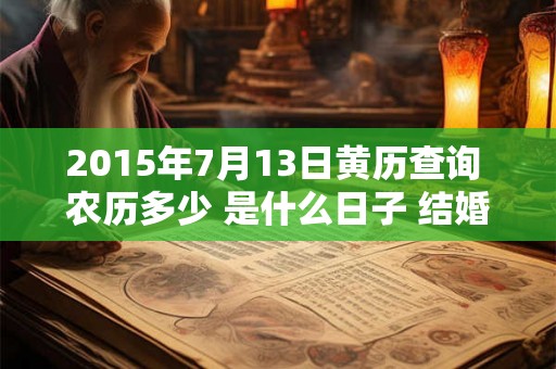 2015年7月13日黄历查询 农历多少 是什么日子 结婚吉时
