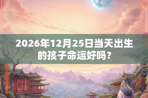 2026年12月25日当天出生的孩子命运好吗？