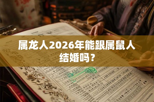 属龙人2026年能跟属鼠人结婚吗？