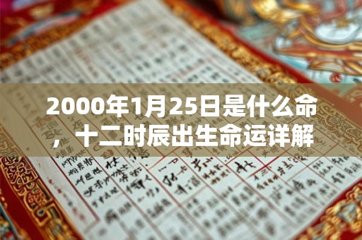 2000年1月25日是什么命，十二时辰出生命运详解