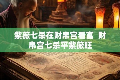 紫薇七杀在财帛宫看富 财帛宫七杀平紫薇旺 紫薇七杀在财帛宫看富 财帛宫七杀平紫薇旺