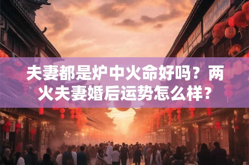 夫妻都是炉中火命好吗？两火夫妻婚后运势怎么样？