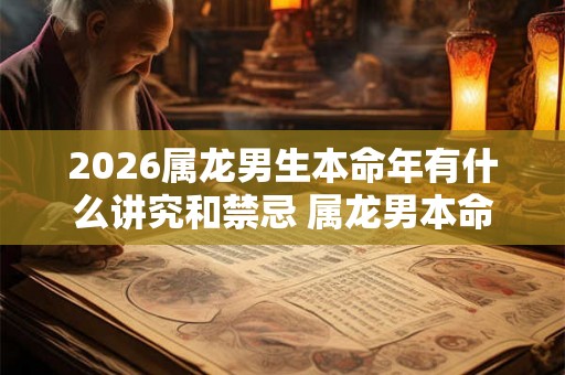 2026属龙男生本命年有什么讲究和禁忌 属龙男本命年要注意什么