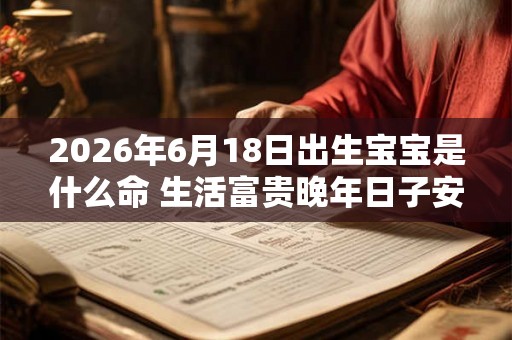 2026年6月18日出生宝宝是什么命 生活富贵晚年日子安康
