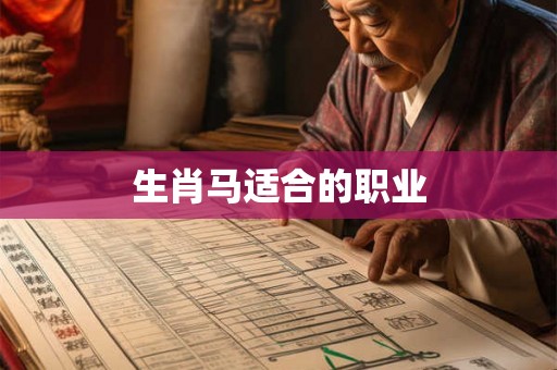 生肖马适合的职业
