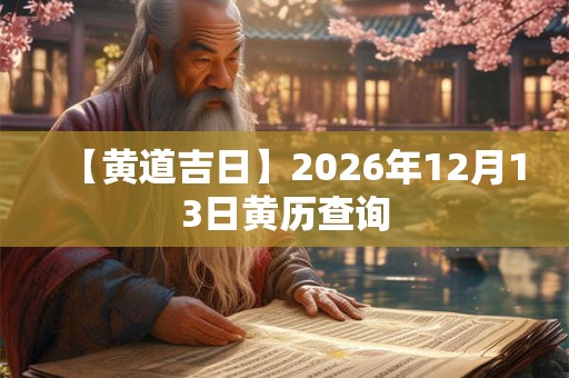 【黄道吉日】2026年12月13日黄历查询