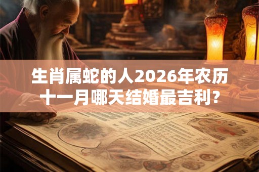 生肖属蛇的人2026年农历十一月哪天结婚最吉利？