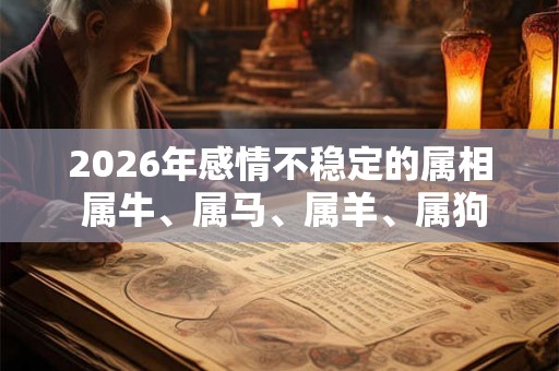 2026年感情不稳定的属相 属牛、属马、属羊、属狗