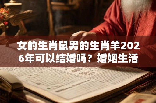 女的生肖鼠男的生肖羊2026年可以结婚吗？婚姻生活和谐吗？