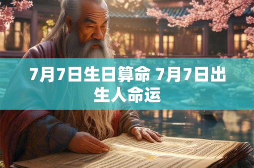 7月7日生日算命 7月7日出生人命运