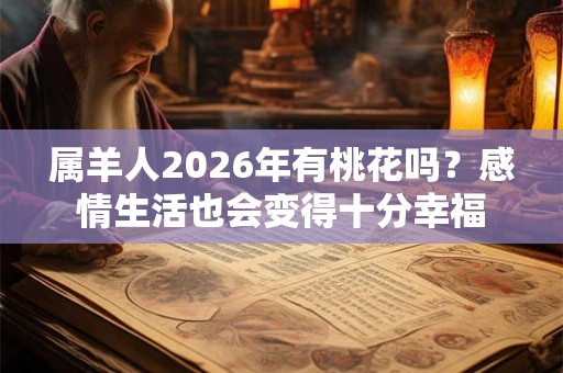 属羊人2026年有桃花吗?感情生活也会变得十分幸福 属羊人2026年有桃花吗?感情生活也会变得十分幸福