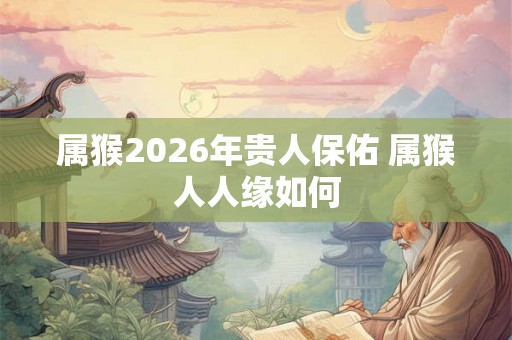属猴2026年贵人保佑 属猴人人缘如何