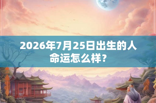 2026年7月25日出生的人命运怎么样？