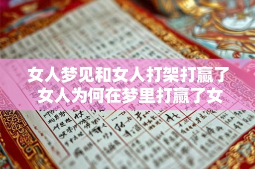 女人梦见和女人打架打赢了 女人为何在梦里打赢了女人的打斗 女人梦见和女人打架打赢了 女人为何在梦里打赢了女人的打斗