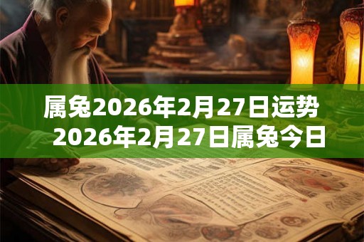 属兔2026年2月27日运势 2026年2月27日属兔今日运势 属兔2026年2月27日运势 2026年2月27日属兔今日运势