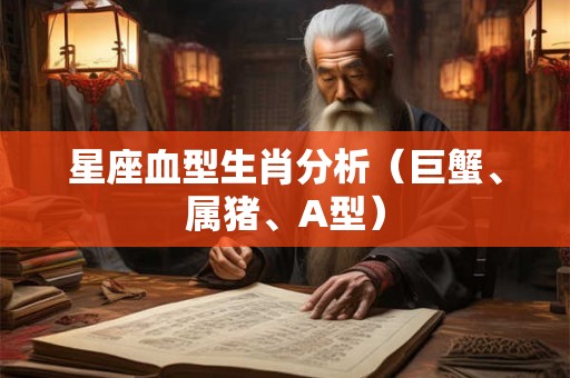 星座血型生肖分析（巨蟹、属猪、A型）