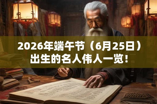 2026年端午节（6月25日）出生的名人伟人一览！