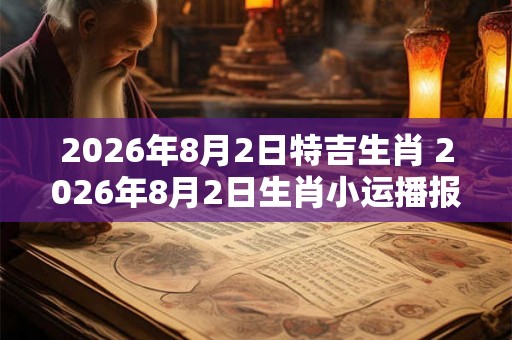 2026年8月2日特吉生肖 2026年8月2日生肖小运播报
