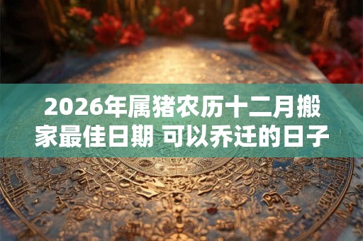2026年属猪农历十二月搬家最佳日期 可以乔迁的日子 2026年属猪农历十二月搬家最佳日期 可以乔迁的日子