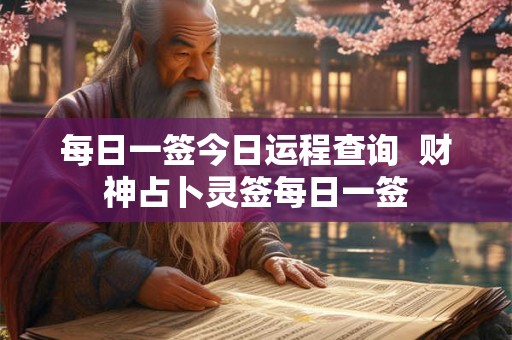 每日一签今日运程查询  财神占卜灵签每日一签