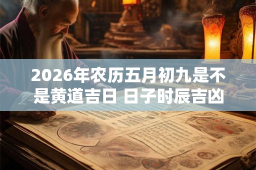 2026年农历五月初九是不是黄道吉日 日子时辰吉凶