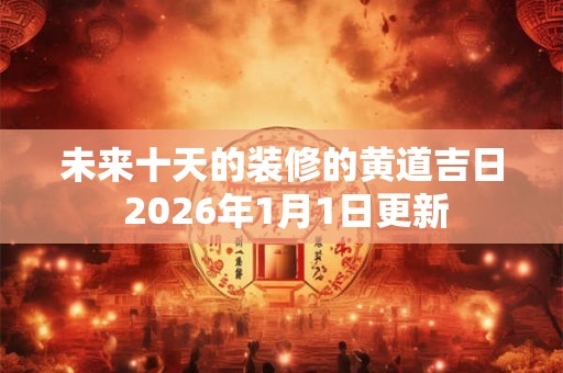 未来十天的装修的黄道吉日 2026年1月1日更新