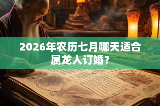 2026年农历七月哪天适合属龙人订婚？
