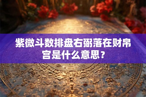 紫微斗数排盘右弼落在财帛宫是什么意思？