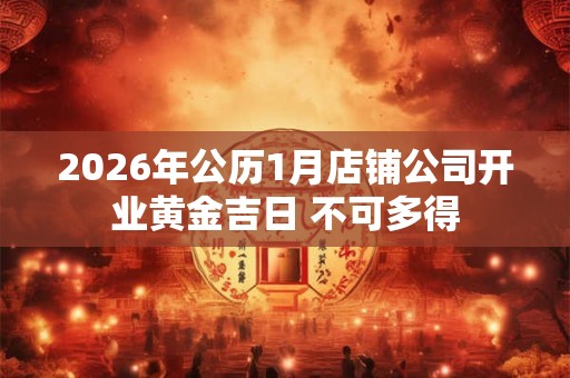 2026年公历1月店铺公司开业黄金吉日 不可多得