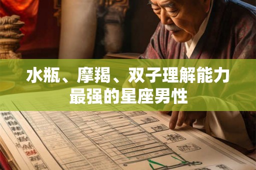 水瓶、摩羯、双子理解能力最强的星座男性