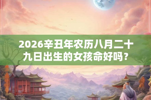 2026辛丑年农历八月二十九日出生的女孩命好吗？