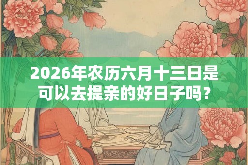 2026年农历六月十三日是可以去提亲的好日子吗？