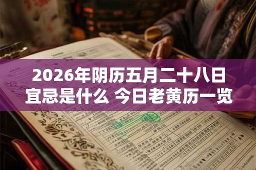 2026年阴历五月二十八日宜忌是什么 今日老黄历一览表