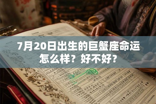 7月20日出生的巨蟹座命运怎么样？好不好？
