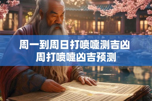 周一到周日打喷嚏测吉凶 周打喷嚏凶吉预测