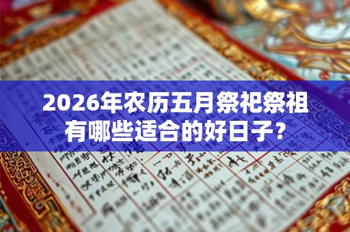 2026年农历五月祭祀祭祖有哪些适合的好日子？