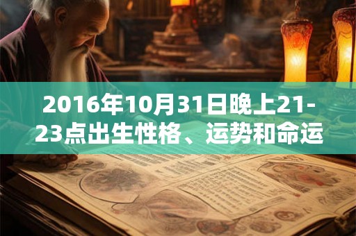 2016年10月31日晚上21-23点出生性格、运势和命运